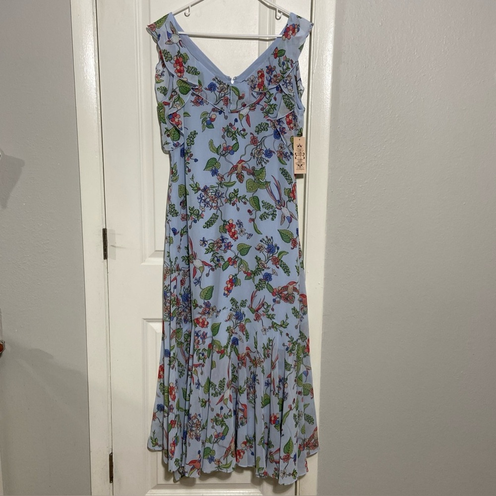Nanette Lepore Women's Size 12 Bird & Berries V-Neck Maxi Dress, NWT